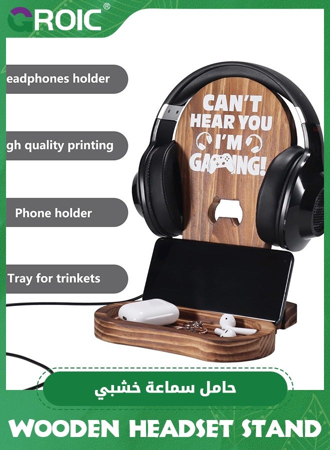 GROIC Gamer Gifts for Teenage Boys, Gaming Christmas Birthday Gifts for Men Son Boyfriend Husband Game Lover, Gamer Room Decor for Man, Wood Headset Stand for Gaming Desk Decor - Image 4