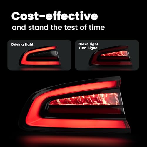 KNSPEC LED Tail Lights Compatible With Dodge Charger 2015-2023 Outer Rear Lights Assembly Factory OEM Taillights 68213145AA, 68213145AB, 68213145AC(Charger Left Driver Side) - Image 5