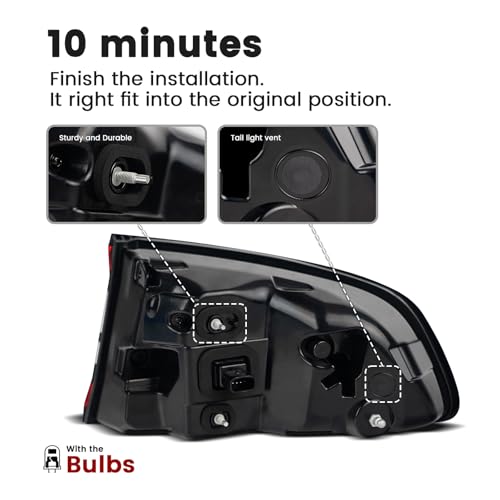 KNSPEC LED Tail Lights Compatible With Dodge Charger 2015-2023 Outer Rear Lights Assembly Factory OEM Taillights 68213145AA, 68213145AB, 68213145AC(Charger Left Driver Side) - Image 4