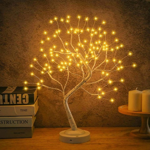 MINDRISERS Tabletop Bonsai Tree Light LED Tree Lamp Fairy Light Tree with 8 Modes 6 Hrs Timer Artificial Tree with Lights USB Battery Operated Lighted Bird Tree Indoor for Home Decoration