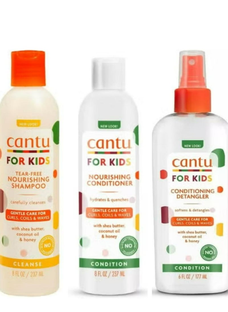 كانتو شامبو وبلسم مغذي ومرطب لفك تشابك الشعر من كير فور كيدز، 3 قطع