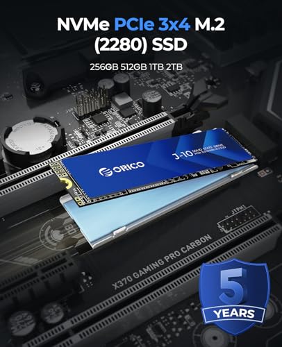 ORICO NVMe SSD 1TB M.2 with Heatsink, Up to 3100MB/s PCIe Gen3x4 2280 Internal Solid State Drive, SLC Cache 3D NAND, Compatible with Laptop and PC Desktops -J10 - Image 5