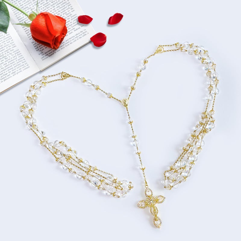 ESNOY Wedding Lasso with Heart Box, Lazos Para Bodas Catolica, Lasso for Weddings Ceremony, Mexican Weddings Crystal Rosary,Lazo De Bodas Para Los Novios - Image 4