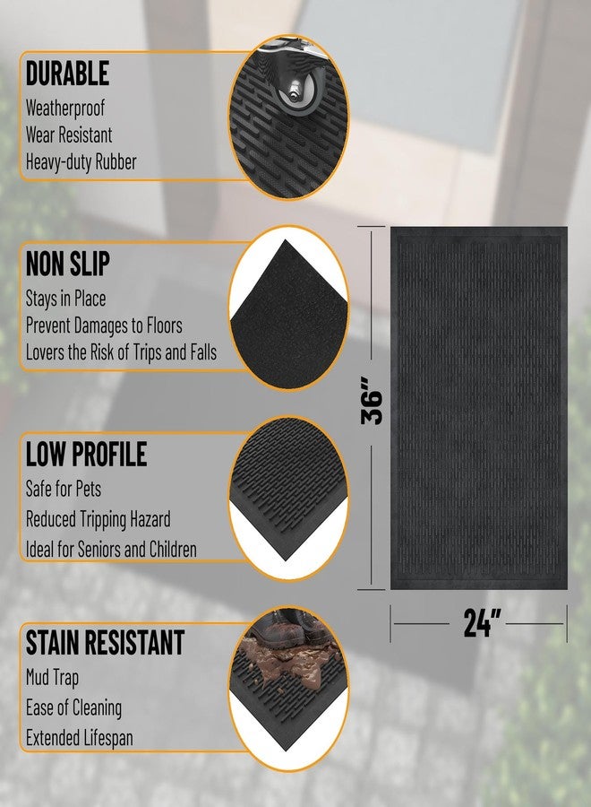 Sweet Home Stores Sc Rubber Doormat, Black, 24" X 36" - Image 3