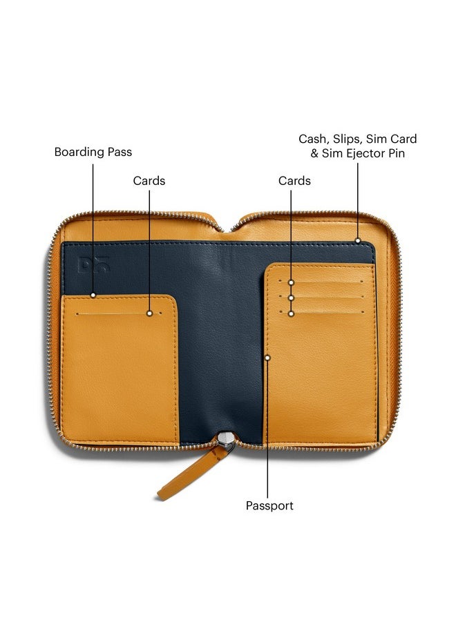 DailyObjects DailyObjects Check-In Travel Passport Wallet Cover for Men and Women | Passport Cover with Zip Around Closure made of Vegan Leather | Passport Holder with Credit Debit Card Slots - Yellow  - Image 2