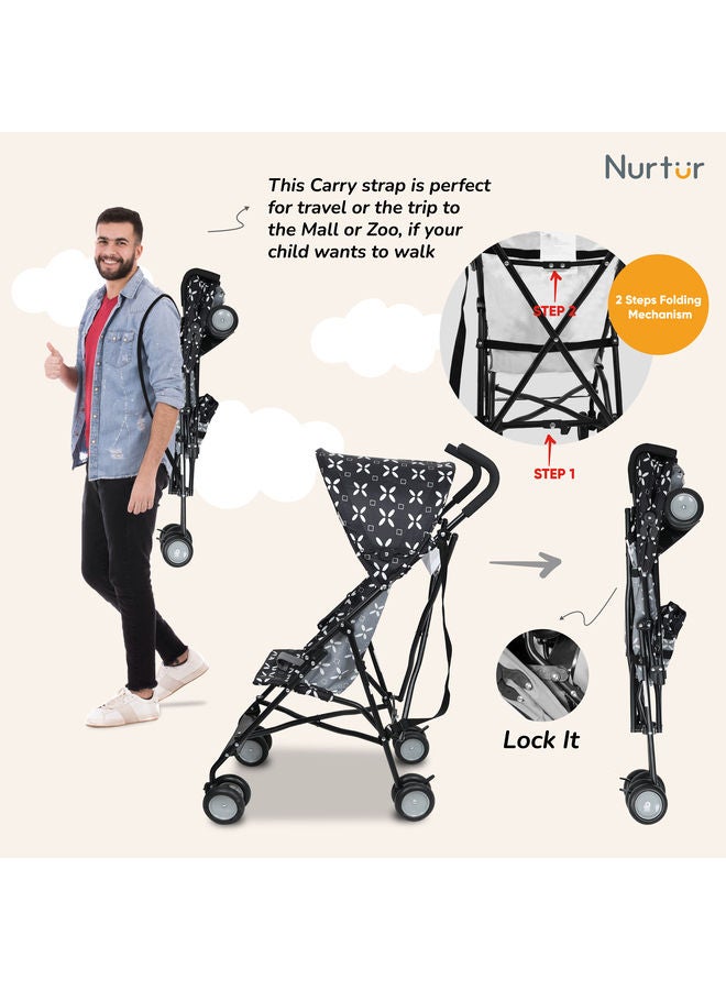 Nurtur Rex Buggy Stroller Multicolor Lightweight Stroller with Compact Fold Canopy Shoulder Strap 6 to 36 monthsMulticolor Official Product - Image 5
