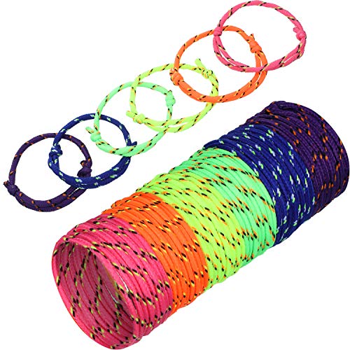WILLBOND 216 Neon Friendship Bracelet Bulk Woman Paracord Bracelet Back to School Gift for Student Birthday Classroom Basket Stuffers Adjust Rope Goodie Bag Party FavorNeon Colors - Image 1