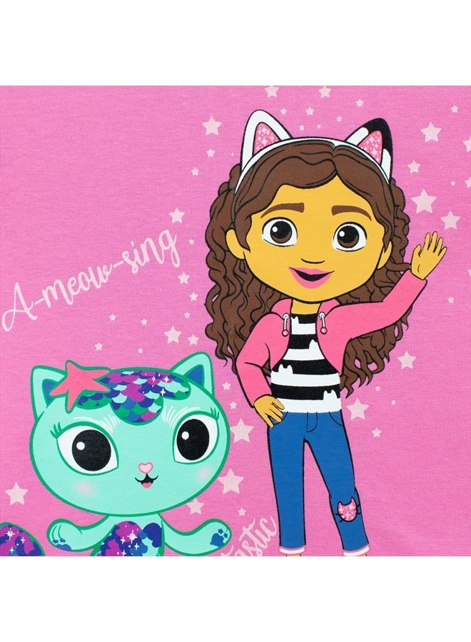 DreamWorks Gabby's Dollhouse T-Shirt Girls Gabbys Mercat Tee Short Sleeve Pink 6 - Image 2