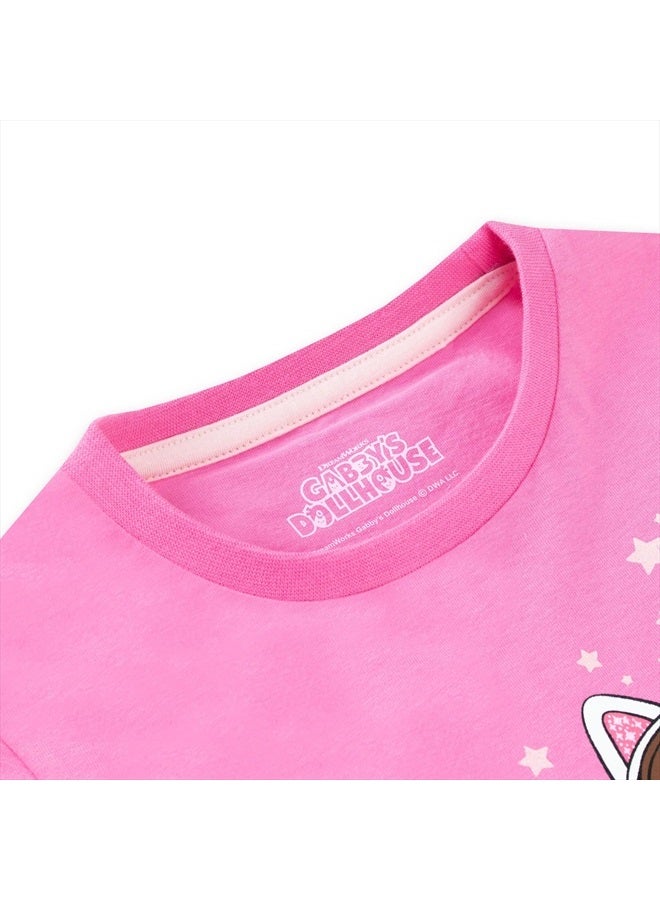 DreamWorks Gabby's Dollhouse T-Shirt Girls Gabbys Mercat Tee Short Sleeve Pink 6 - Image 3