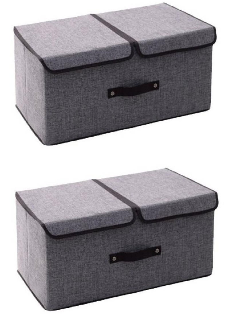 AIWANTO 2 Pack Foldable Household  Storage Box Storage Bags, Clothes Storage Bins  Closet Organizers Large Capacity Storage Containers Home Office 50*30*25cm  - Image 1