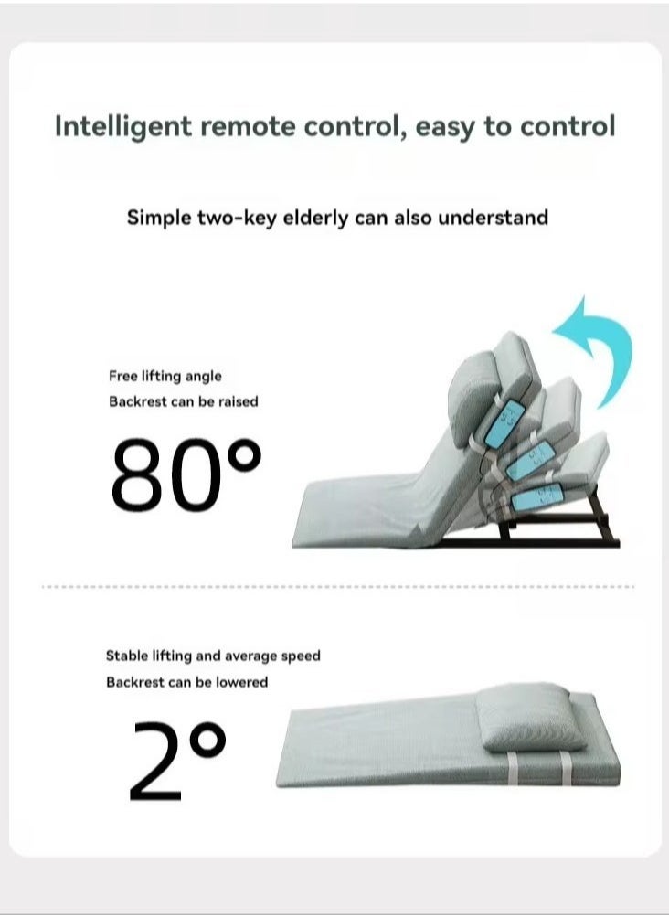 Generic - Electric Power Lifting Adjustable Bed Back Rest for Patient Back Lumbar Support, Assist Elderly to Get Out of Bed Easily, Removeable Bedrails with Pocket, 220lbs Capacity - Image 1
