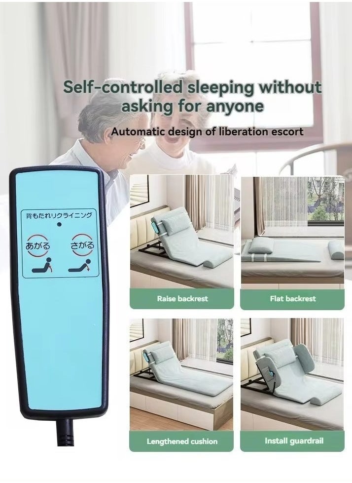 Generic - Electric Power Lifting Adjustable Bed Back Rest for Patient Back Lumbar Support, Assist Elderly to Get Out of Bed Easily, Removeable Bedrails with Pocket, 220lbs Capacity - Image 1