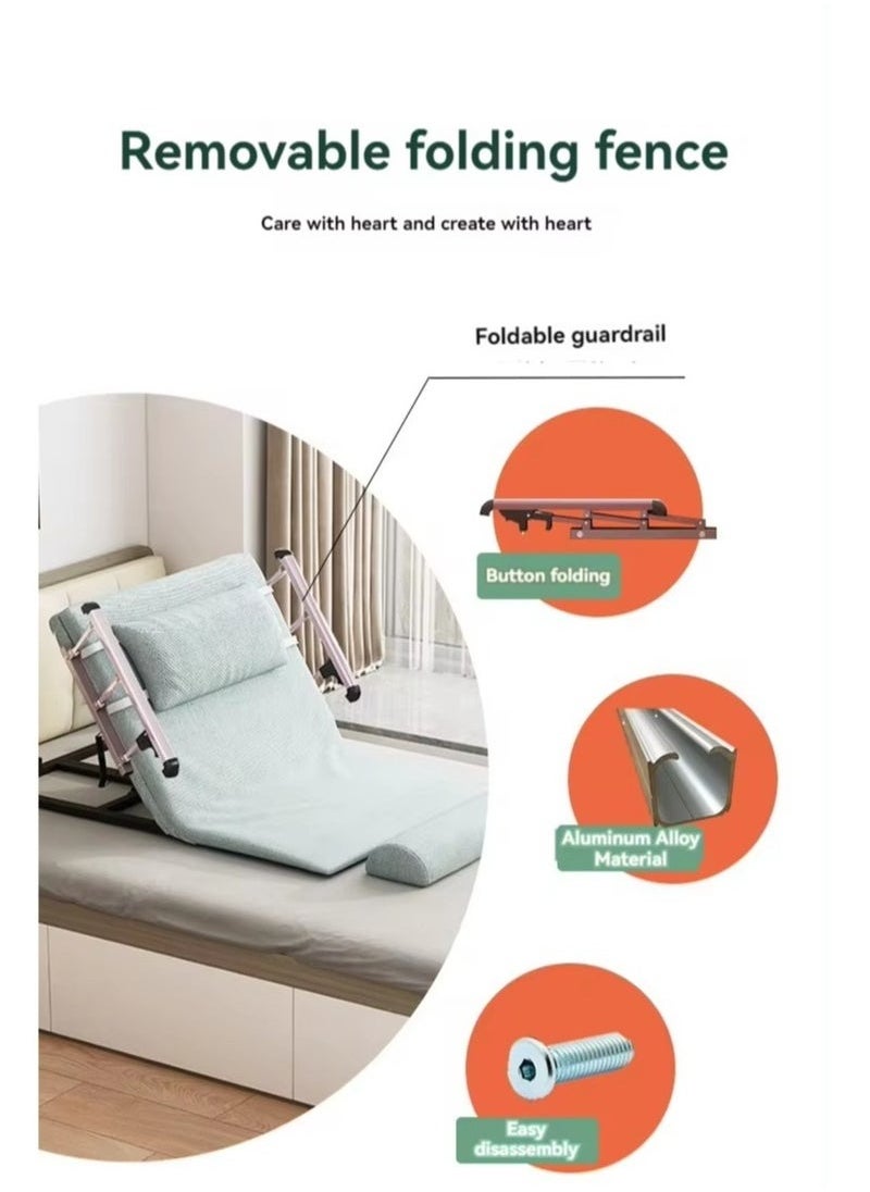 Generic - Electric Power Lifting Adjustable Bed Back Rest for Patient Back Lumbar Support, Assist Elderly to Get Out of Bed Easily, Removeable Bedrails with Pocket, 220lbs Capacity - Image 1