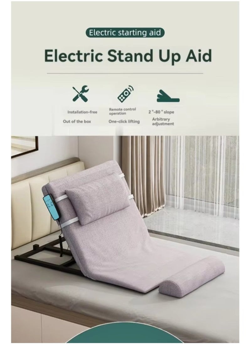 Generic - Electric Power Lifting Adjustable Bed Back Rest for Patient Back Lumbar Support, Assist Elderly to Get Out of Bed Easily, Removeable Bedrails with Pocket, 220lbs Capacity - Image 1