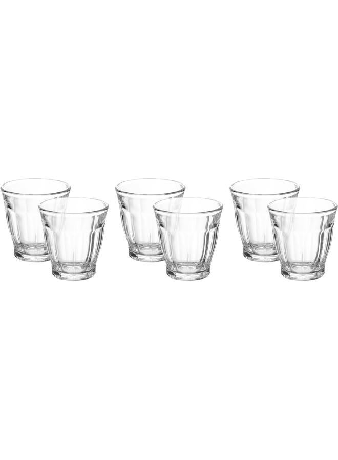 Alsaif Max Glass Cups Set Ribbed 6 Pieces Clear - Image 1