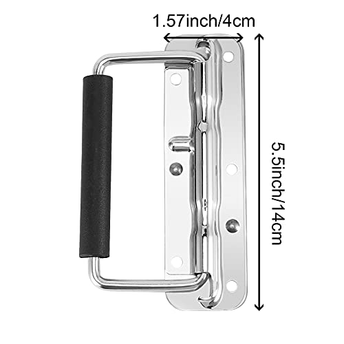 HOIGON 12 Pack Spring Loaded Handle, Surface Mounted Chest Pulls Handle with Rubber Grip, Spring Loaded Drop Handle for Flight Case, Tool Box, Cabinet, Boat - Image 2