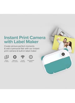 myFirst Camera Wi | Instant Print & Label Maker Kids Camera, Print in 10 Secs, WiFi Connect, Dual Lens 6MP/9MP/12MP, 1080P Video Recording, 2.4" Color Display, Portable & Easy to Use - Teal  - Image 5