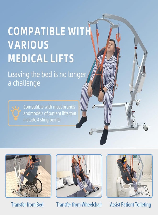 BUYHAO Padded U-Sling, Universal Patient Lift Sling for Home Use, Divided Leg Sling with Asjustable Head Support for toileting, Transfer Lift Slings, Size L, Supports up to 500 lbs - Image 3