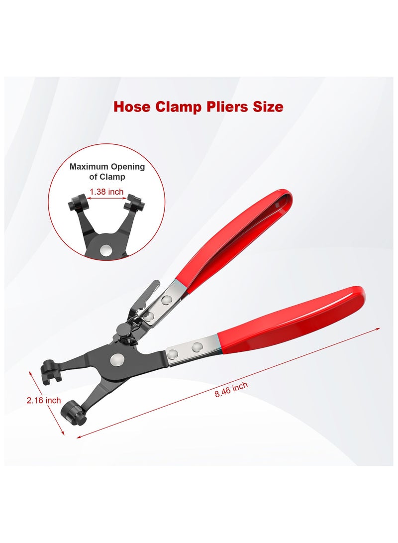 SYOSI Hose Clamp Pliers | Heavy-duty Automotive Repairing Tool | Professional Repair Tool Swivel with Flat Band for Removal and Installation of Ring-Type or Flat-Band Hose Clamps  - Image 2