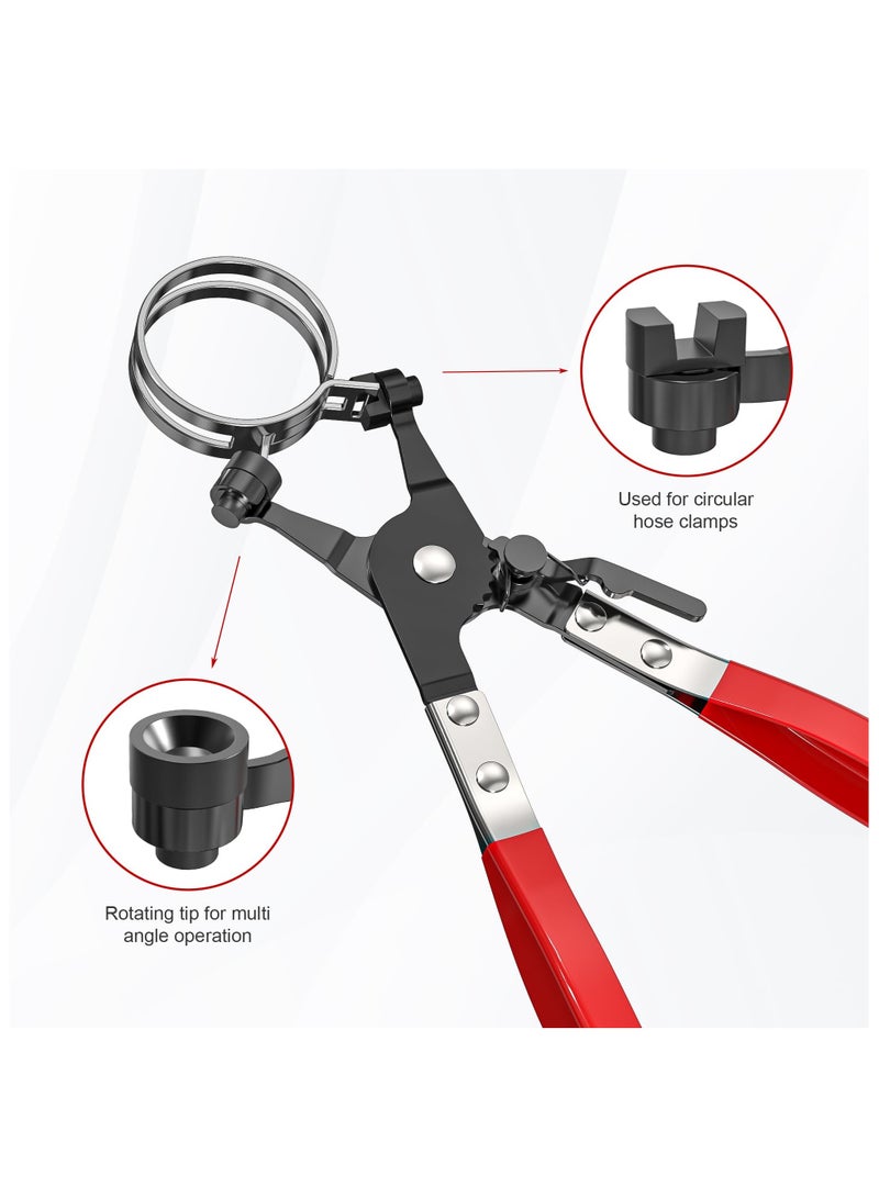 SYOSI Hose Clamp Pliers | Heavy-duty Automotive Repairing Tool | Professional Repair Tool Swivel with Flat Band for Removal and Installation of Ring-Type or Flat-Band Hose Clamps  - Image 4