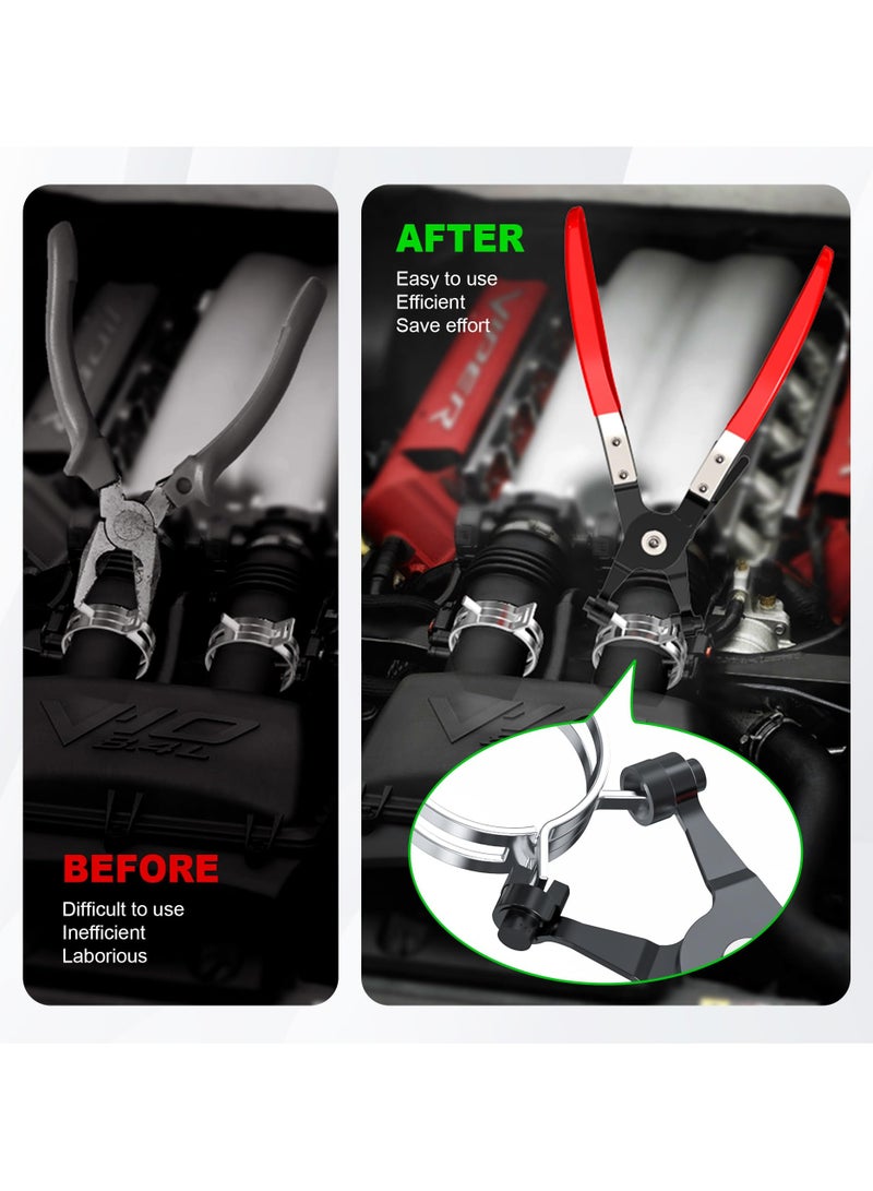 SYOSI Hose Clamp Pliers | Heavy-duty Automotive Repairing Tool | Professional Repair Tool Swivel with Flat Band for Removal and Installation of Ring-Type or Flat-Band Hose Clamps  - Image 5