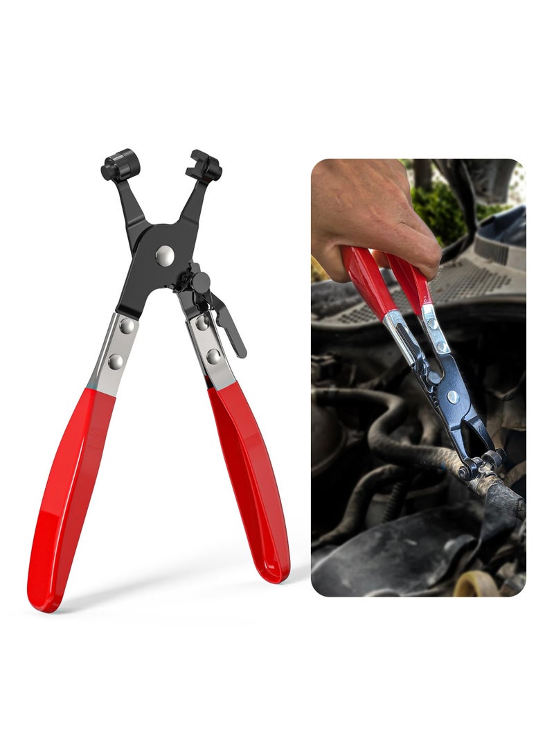 SYOSI Hose Clamp Pliers | Heavy-duty Automotive Repairing Tool | Professional Repair Tool Swivel with Flat Band for Removal and Installation of Ring-Type or Flat-Band Hose Clamps  - Image 1