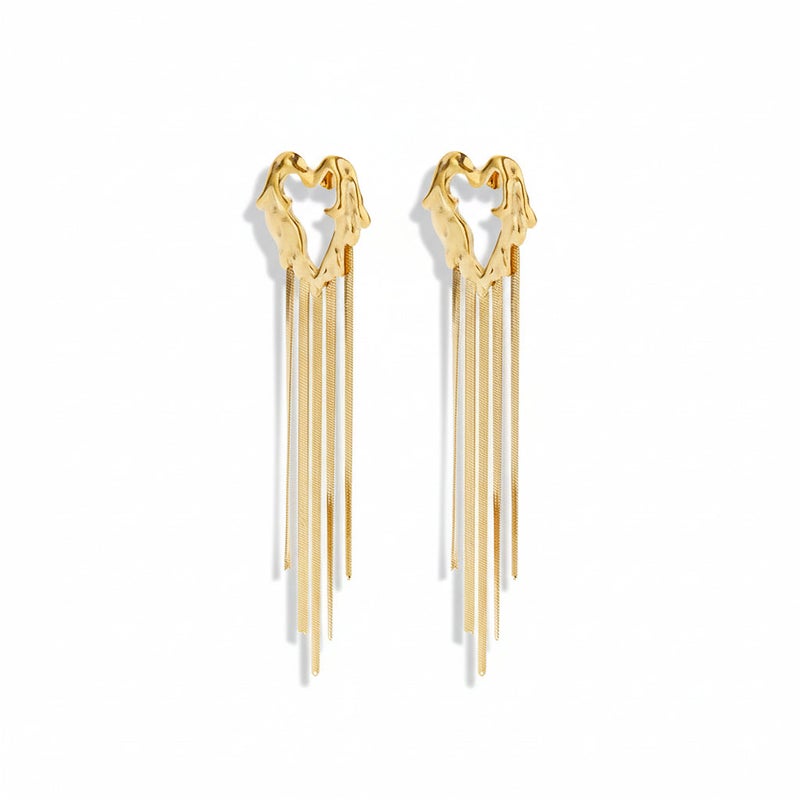 Bariq The Hawa Heart Drop Earrings - Tarnish Free - Image 1