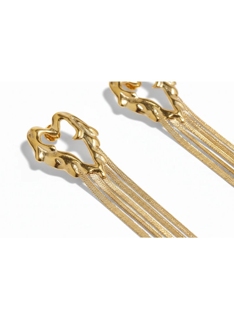 Bariq The Hawa Heart Drop Earrings - Tarnish Free - Image 2