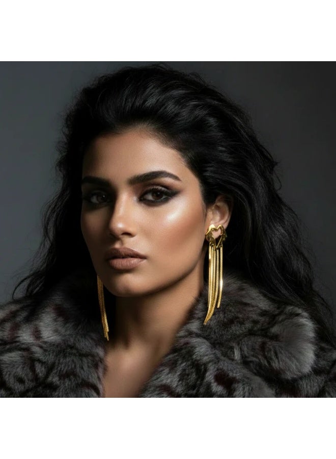 Bariq The Hawa Heart Drop Earrings - Tarnish Free - Image 3