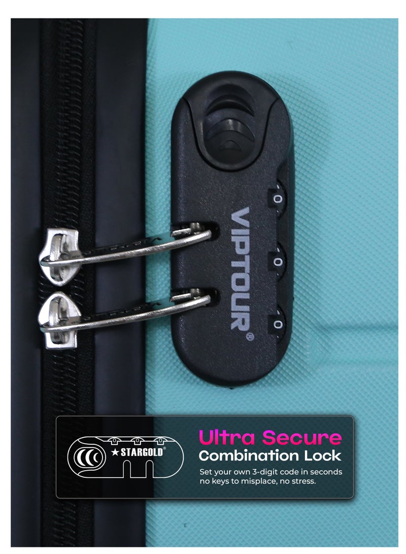 فيبتور طقم حقائب سفر 3 قطع ABS بعجلات مع نظام رقم قابل للقفل - Image 2