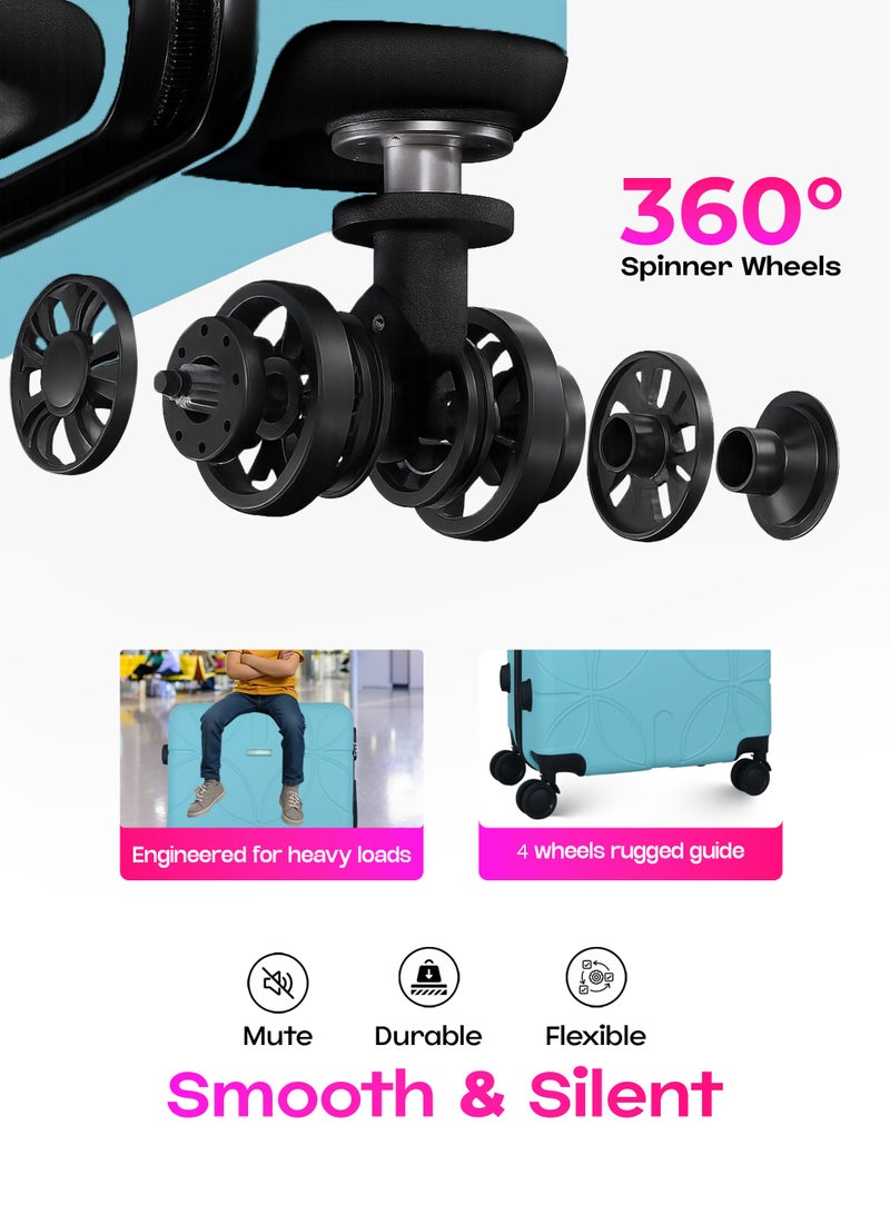 فيبتور طقم حقائب سفر 3 قطع ABS بعجلات مع نظام رقم قابل للقفل - Image 3