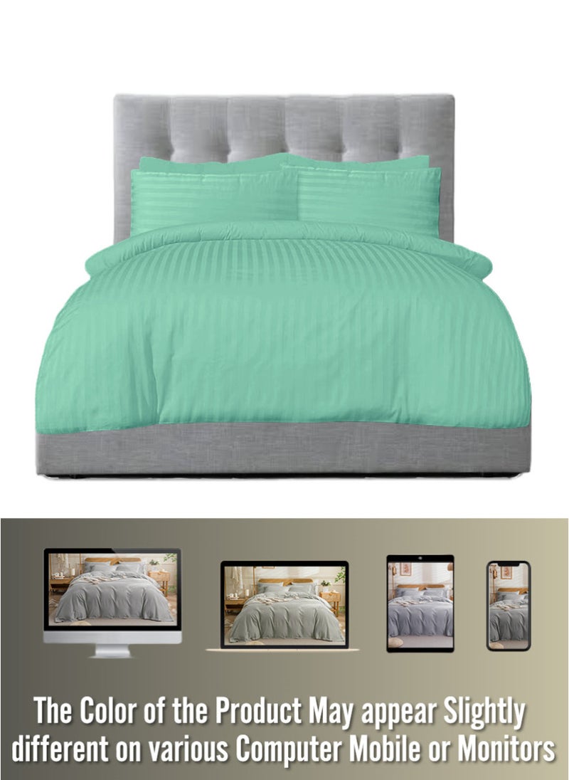 Blueberry 6 Pieces Super King Size Duvet Cover Set - Includes 1 Duvet Cover (240x260cm), 1 Fitted Sheet (200x200+30cm), 4 Pilow Cases - Image 3