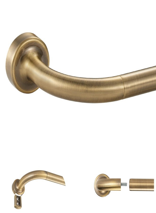 Lwiiom Antique Bronze Disc Curtain Rods, 28-48 Inches Window Curtain Rod,Adjustable Room Darkening Drapery Rod with Aluminum Finials and Brackets,Wrap Around Design - Image 1