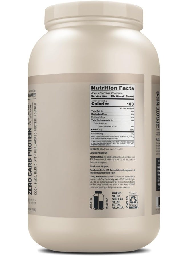 Isopure Unflavored Protein 25G Whey Isolate With Vitamin C & Zinc For Immune Support Zero Carb & Keto Friendly 47 Servings 3 Pounds (Packaging May Vary) - Image 4