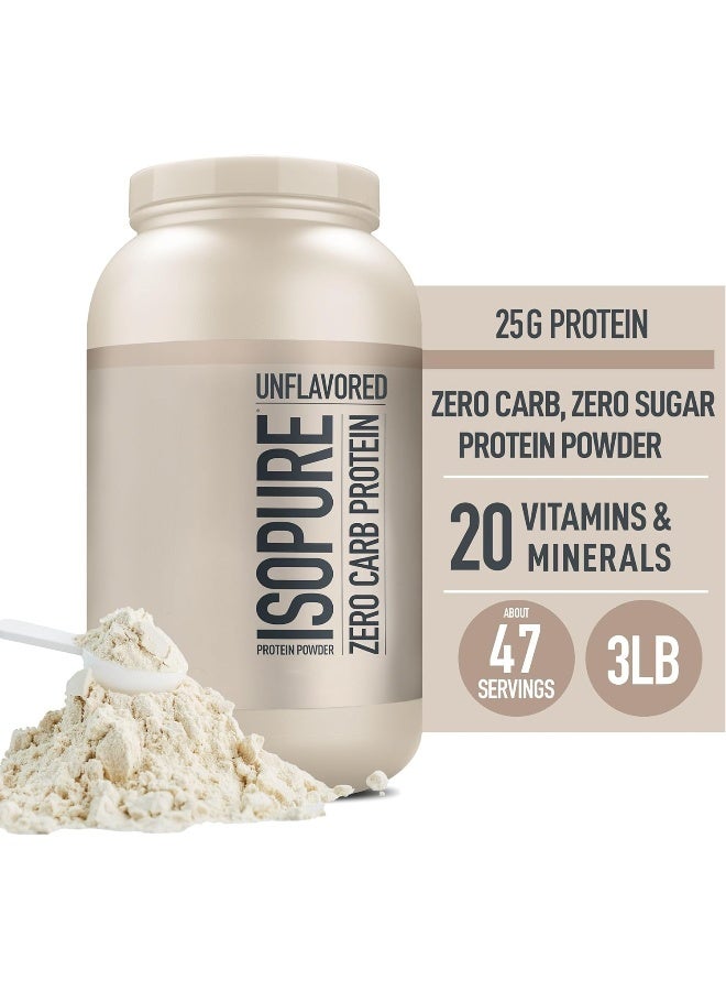 Isopure Unflavored Protein 25G Whey Isolate With Vitamin C & Zinc For Immune Support Zero Carb & Keto Friendly 47 Servings 3 Pounds (Packaging May Vary) - Image 5
