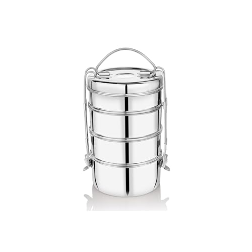 EMBASSY Stainless Steel Clip Carrier Lunch Box (4-Containers, 550ml Each) - Image 1