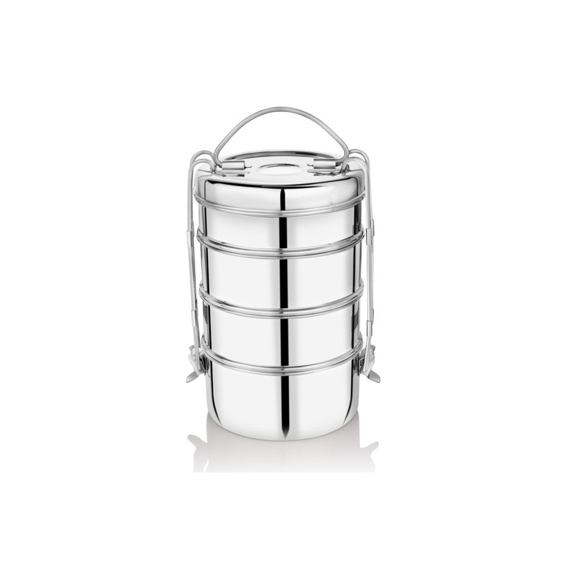 EMBASSY Stainless Steel Clip Carrier Lunch Box (4-Containers, 550ml Each) - Image 5