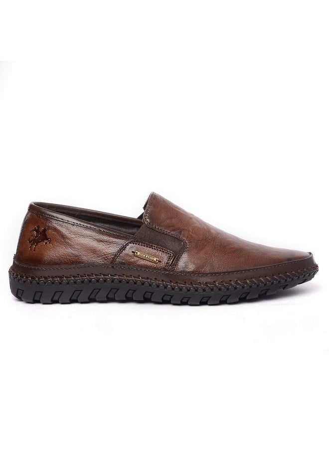 BUCKAROO - Buckaroo Nardo Natural FullGrain Leather Tan Casual Slip-On Shoes for Mens: Size UK 11 - Image 1