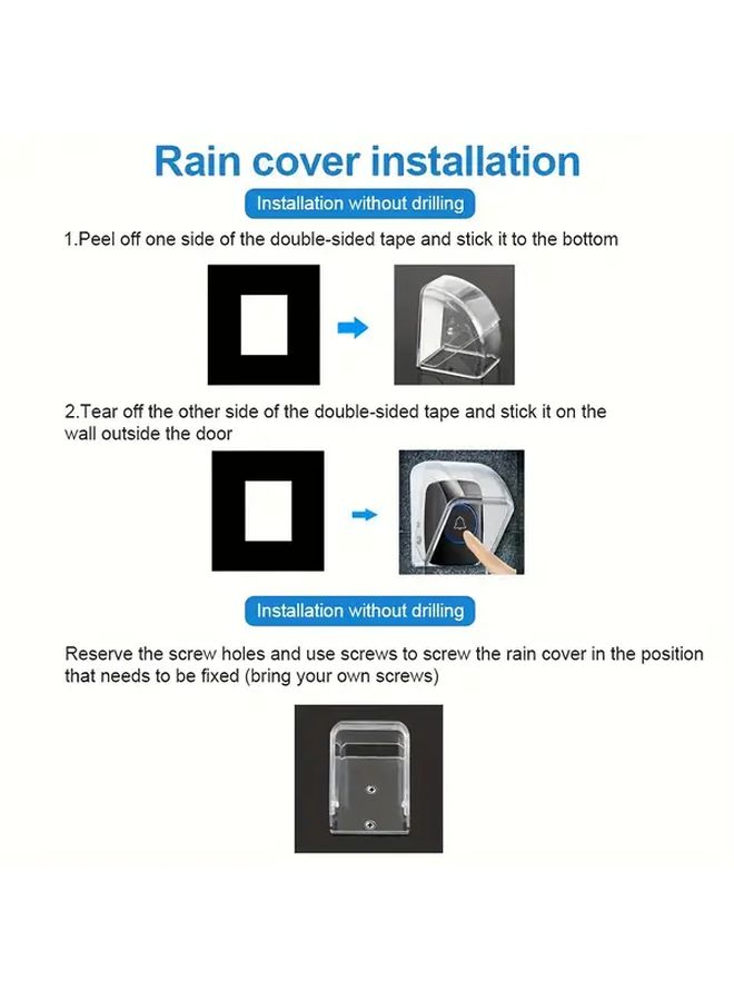 Waterproof Wireless Doorbell Cover Dust Rainproof Outdoor 1pc - Image 5