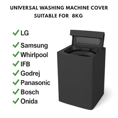 URBAN SELECT Top Load Fully Automatic Washing Machine Cover | Waterproof, Dust-Proof, Polyester with Zipper & Back Holes | Suitable For 8kg Models of LG, Samsung, Whirlpool, IFB & More (1 Pc) - Image 2