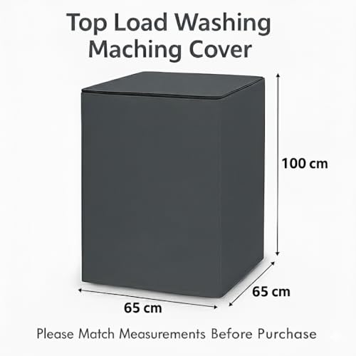 URBAN SELECT Top Load Fully Automatic Washing Machine Cover | Waterproof, Dust-Proof, Polyester with Zipper & Back Holes | Suitable For 8kg Models of LG, Samsung, Whirlpool, IFB & More (1 Pc) - Image 4