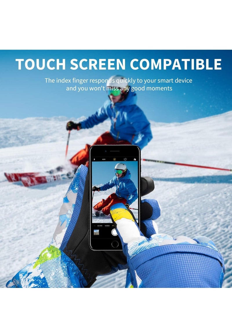 SYOSI Ski Gloves, Cycling Gloves, Winter Warmest Waterproof and Breathable Snow Gloves for Mens, Touch-Screen Waterproof Winter Gloves, for Mens, Womens, Kids Skiing, Snowboarding - Image 2