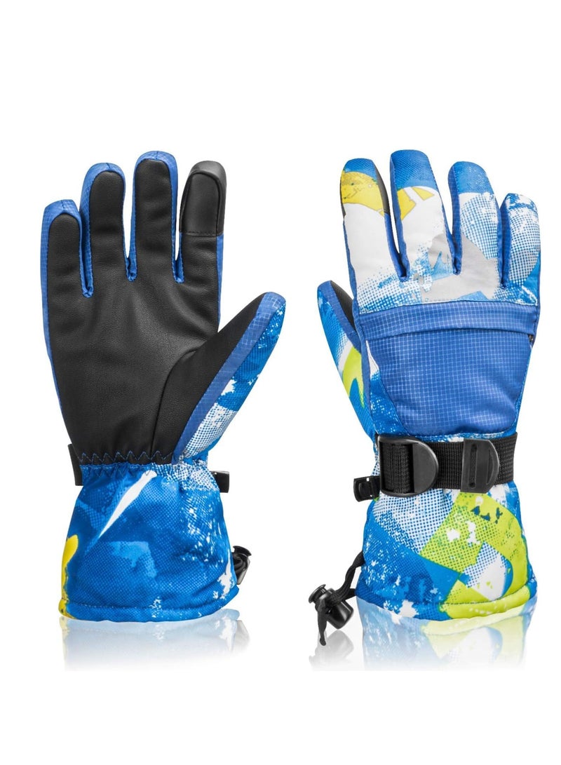 SYOSI Ski Gloves, Cycling Gloves, Winter Warmest Waterproof and Breathable Snow Gloves for Mens, Touch-Screen Waterproof Winter Gloves, for Mens, Womens, Kids Skiing, Snowboarding - Image 1