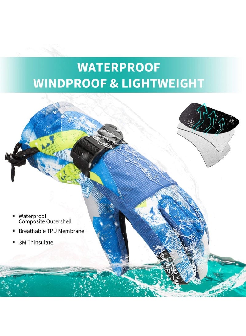 SYOSI Ski Gloves, Cycling Gloves, Winter Warmest Waterproof and Breathable Snow Gloves for Mens, Touch-Screen Waterproof Winter Gloves, for Mens, Womens, Kids Skiing, Snowboarding - Image 3