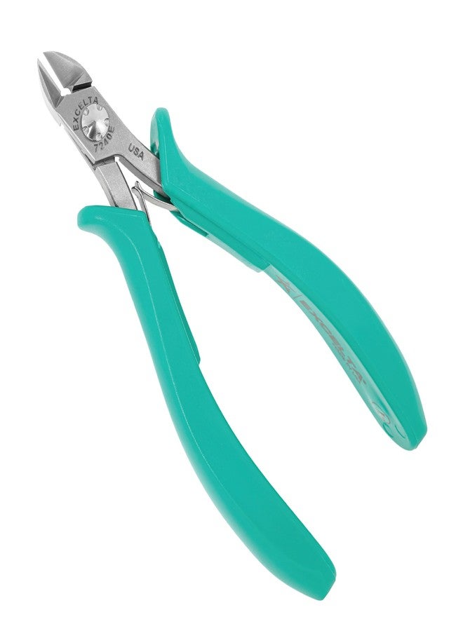 Excelta Semi-Flush Wire Cutters, Medium Oval Head, Precision Carbon Tool Steel with Short Ergonomic Handle, for Soft Wire in Electronics & Jewelry, Cutting Capacity 0.008” - 0.050”, Made in USA - Image 1