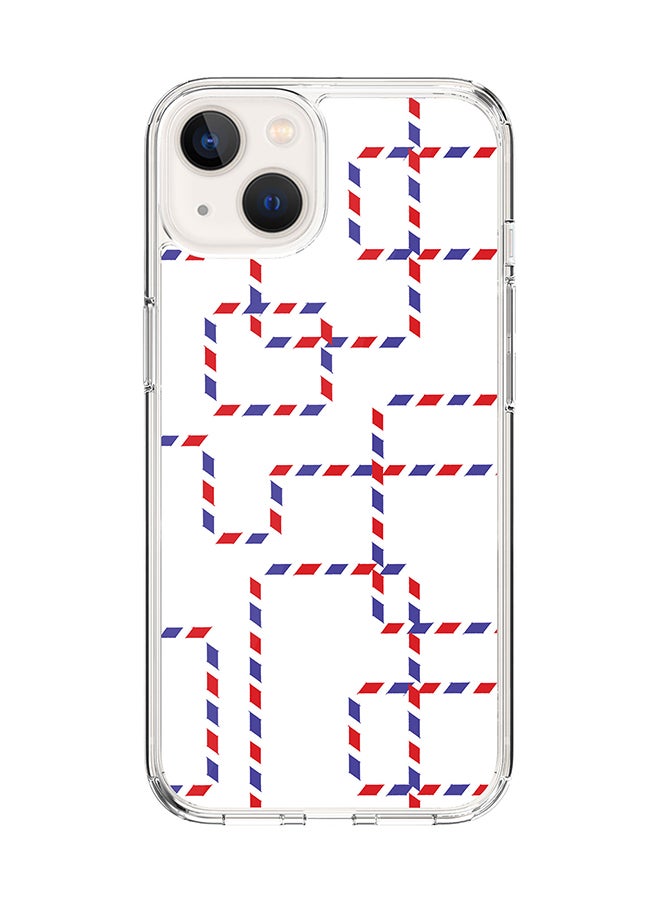 Stylizedd Classic Clear for Apple iPhone 14 Case Hybrid Soft Cover Flexible Edges Anti Drop TPU PC Gel Thin Transparent Cover [ Designed for Apple iPhone 14 ] - Postal Chain Full Print