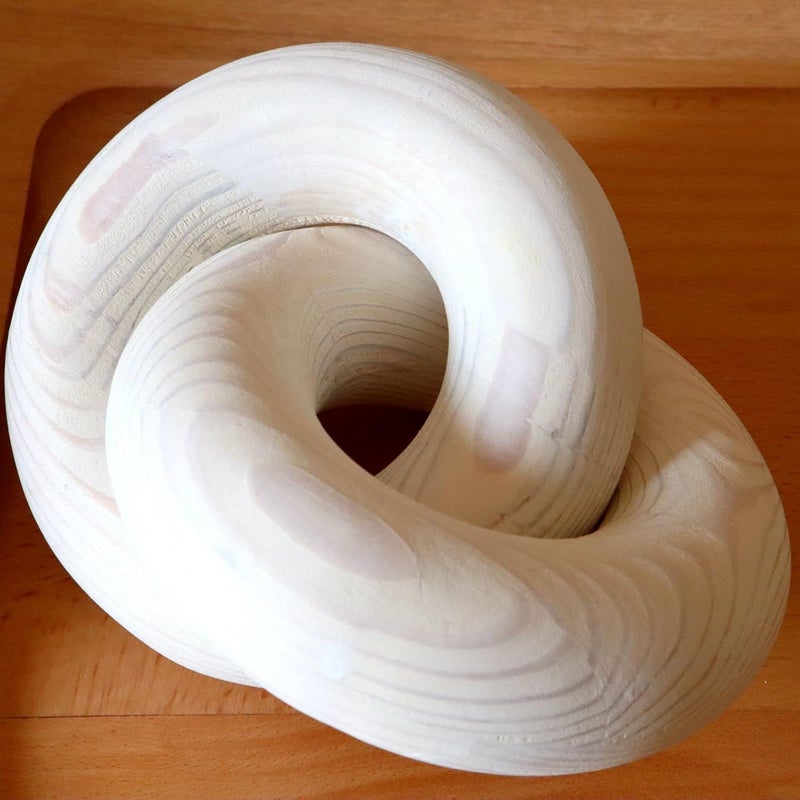 HMASYO White Wood Knot Decor, Wooden Chain Link, Coffee Table Books Shelf Aesthetic Decorative Objects, Modern Bookshelf Living Room Decor, Housewarming Gifts - Image 1