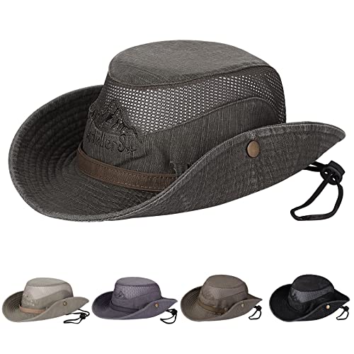 Obling Sun Hat, Fishing Hat UPF 50 Wide Brim Bucket Hat Safari Boonie Hat Army Green - Image 1