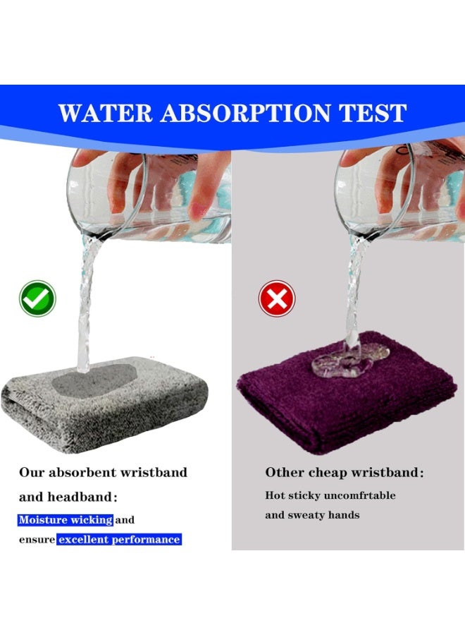 ديوتي مجموعة أربطة عرق من 8 قطع، تتضمن 4 أربطة رأس و4 أزواج من أربطة المعصم، أربطة رياضية من قماش تيري ماص للرطوبة للرجال والنساء، مثالية للرياضة والتمارين واللياقة البدنية. - Image 4