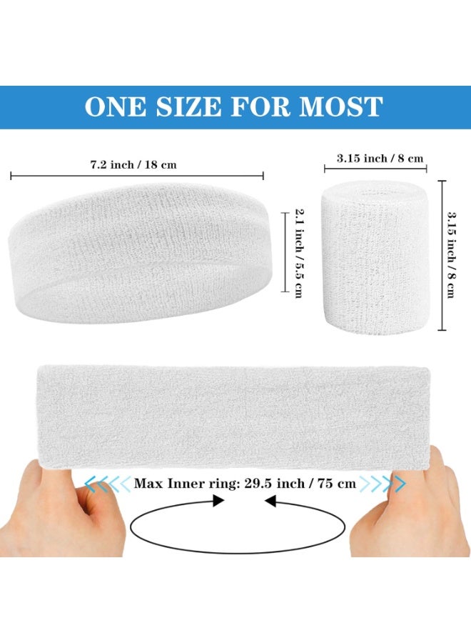 ديوتي مجموعة أربطة عرق من 8 قطع، تتضمن 4 أربطة رأس و4 أزواج من أربطة المعصم، أربطة رياضية من قماش تيري ماص للرطوبة للرجال والنساء، مثالية للرياضة والتمارين واللياقة البدنية. - Image 5